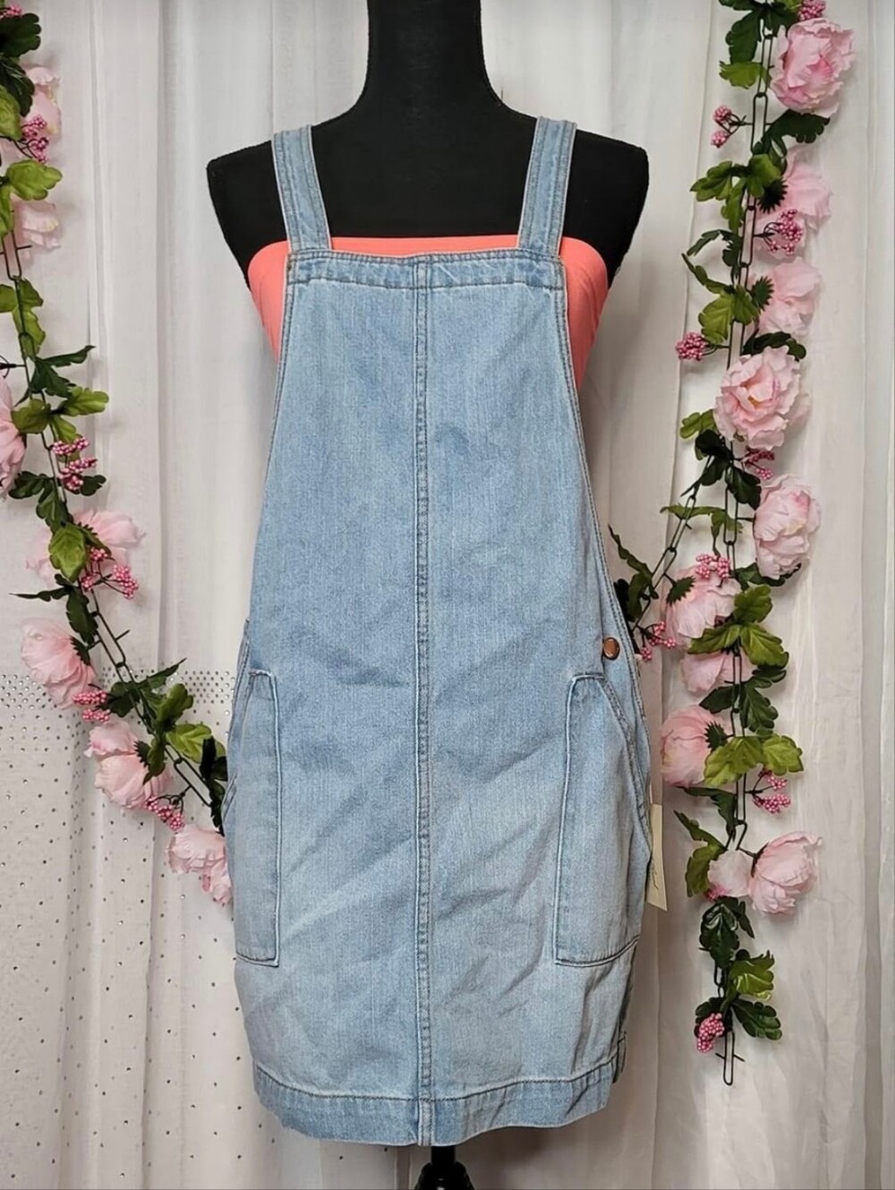 Universal Thread Light Wash Denim Pinafore